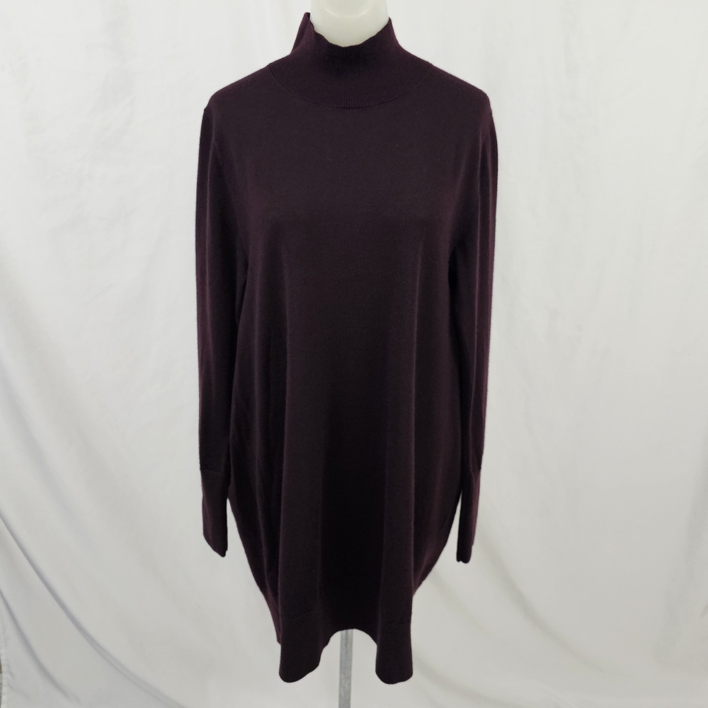 COS Wool Turtleneck Sweater Dress - Burgundy Red - Medium